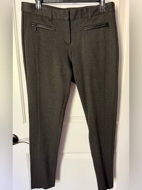 Willi Smith Woman’s Dress Pants in Dark Gray with Faux Leather Trim Pockets 8